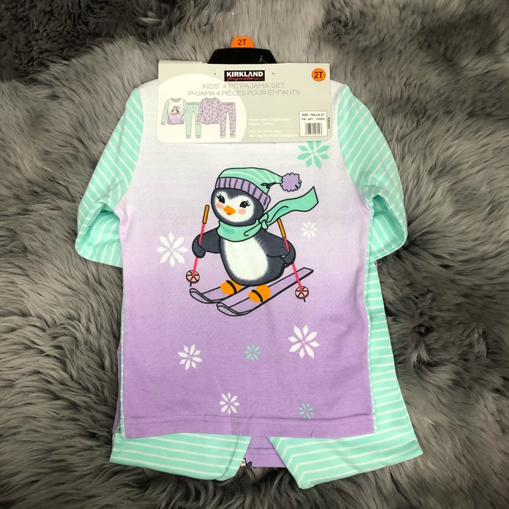 Kirkland | Girl's 4 Piece PJ Set | Penguin